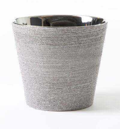 Glitter blomsterpotte konisk sølv 15 cm Glitter blomsterpotte konisk sølv 15 cm